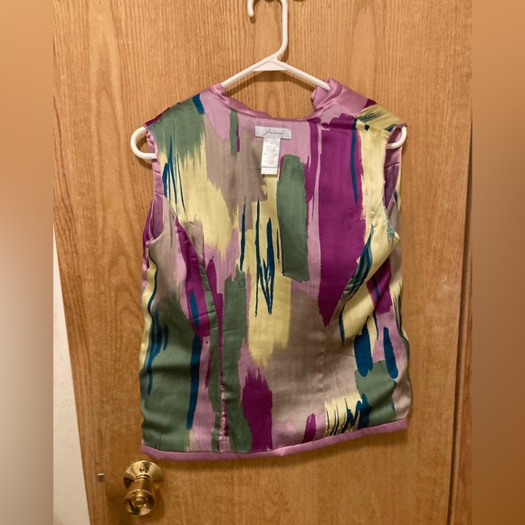 Vintage Y2K JH Collectibles Lavender Silky Quilted Vest Floral Lined Sz S - Picture 4 of 5